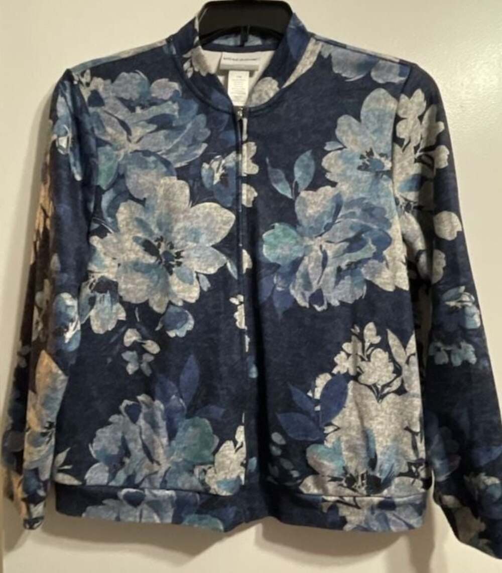 Floral Grandmacore Cottagecore Lightweight Full-Zip Jacket with Pockets